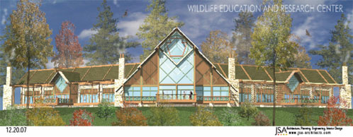 Architectural rendering of the Wildlife Education and Research Center